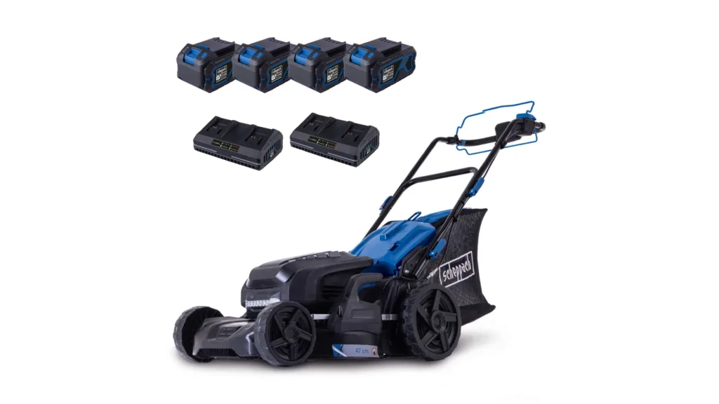 Aku kosilica IXES BC-MP470-X set XLx2 4x4Ah Scheppach